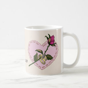Heart Rings Rose Hochzeit Tasse