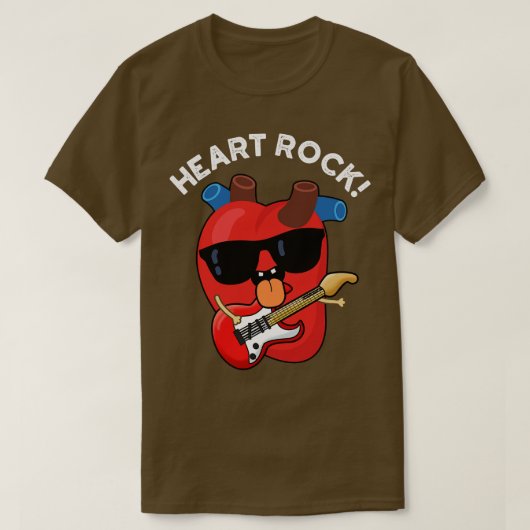 Heart Rock Funny Music Anatomie Pun T-Shirt (Design vorne)