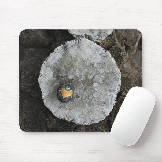 Heart Rock on Geode Mousepad (Mit Mouse)