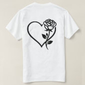 Heart Rose  T-Shirt (Design Rückseite)