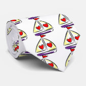 Heart Sailboat Krawatte (Gerollt)