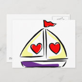 Heart Sailboat Postkarte (Vorne/Hinten)