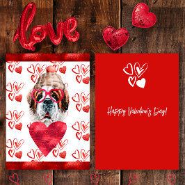 Heart Saint Bernard Dog Lover Valentine Geschenk Feiertagskarte
