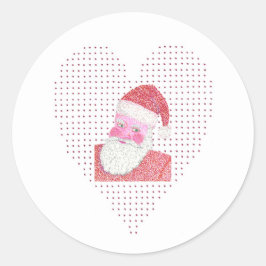 Heart Santa Claus Feiertage Sticker in Pointillism