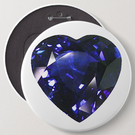 Heart Sapphire Blue Button (Vorne & Hinten)
