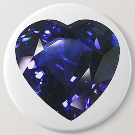 Heart Sapphire Blue Button