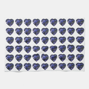 Heart Sapphire Blue Geschirrtuch