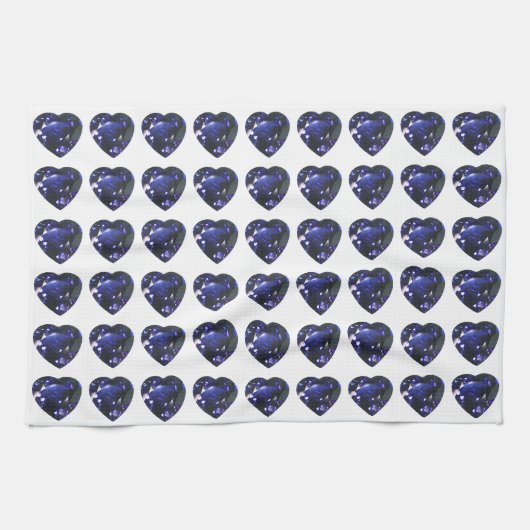 Heart Sapphire Blue Geschirrtuch (Horizontal)