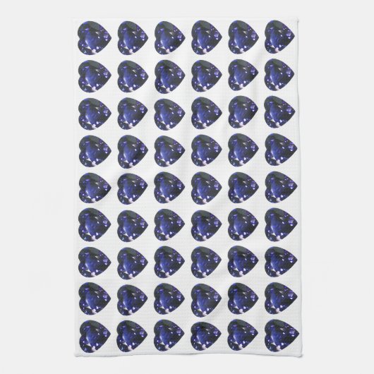 Heart Sapphire Blue Geschirrtuch (Vertikal)