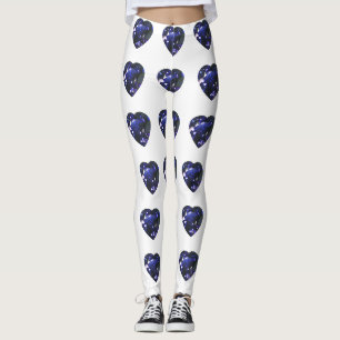 Heart Sapphire Blue Leggings