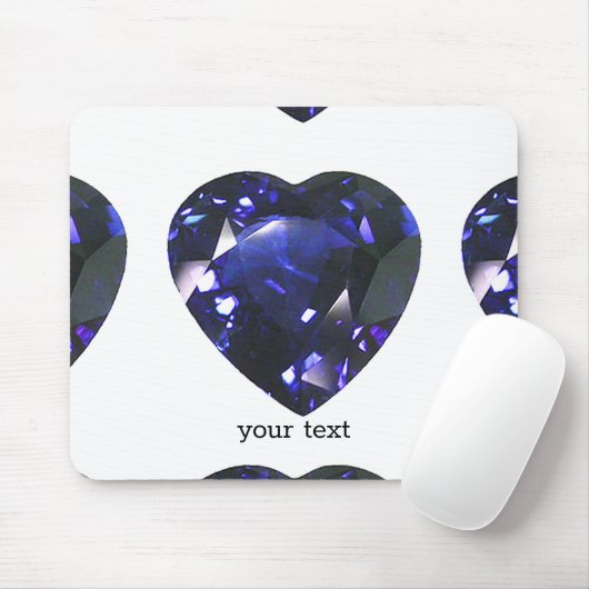 Heart Sapphire Blue Mousepad (Mit Mouse)