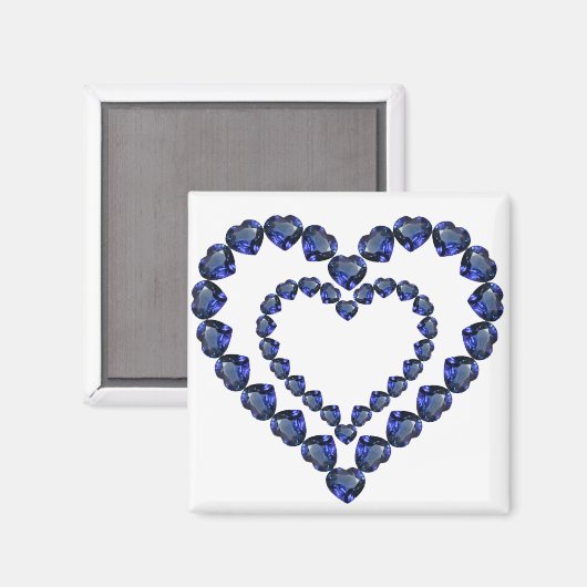 Heart Sapphire Gemstone Magnet (Vorderseite/Rückseite)