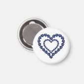 Heart Sapphire Gemstone Magnet (Vorderseite/Rückseite)