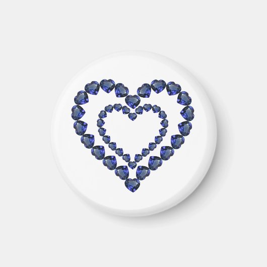Heart Sapphire Gemstone Magnet (Vorne)