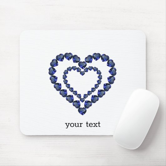 Heart Sapphire Gemstone Mousepad (Mit Mouse)
