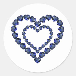 Heart Sapphire Gemstone Runder Aufkleber