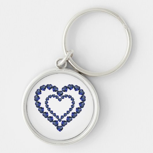 Heart Sapphire Gemstone Schlüsselanhänger (Vorne)