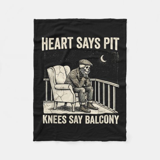 Heart Says T Knees Say Balcony Funny Old Men Music Fleecedecke (Vorderseite)