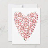 Heart Scandinavian Red White Valentine's Day Mitteilungskarte (Vorderseite)