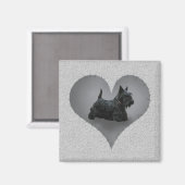 Heart Scottie Magnet (Vorderseite/Rückseite)