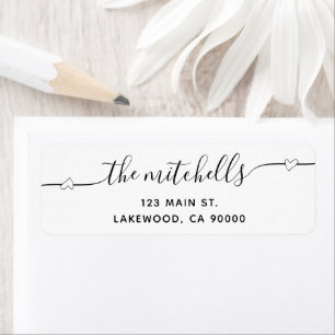 Heart Script Calligraphy Modern Label