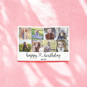 Heart Script Foto Happy Birthday Banner