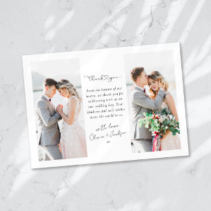 Heart Script Foto Wedding Dankeskarte