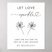 Heart Script Gelassen Liebe Sparkle Wedding Sendof Poster (Vorne)
