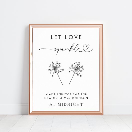 Heart Script Gelassen Liebe Sparkle Wedding Sendof Poster