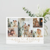 Heart Script Gold Frohe Weihnachten 5 Foto (Stehend Vorderseite)