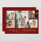 Heart Script Gold Red Frohe Weihnachten 5 Foto (Vorne/Hinten)