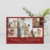 Heart Script Gold Red Frohe Weihnachten 5 Foto (Stehend Vorderseite)