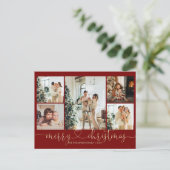 Heart Script Gold Red Frohe Weihnachten 5 Foto (Stehend Vorderseite)