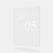 Heart Script Guest Names Sitzende Tischnummer Acrylschild (Winkel)