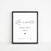 Heart Script Liebe ist Sweet Favor Wedding Sign Poster