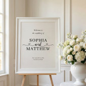 Heart Script Minimalist Wedding Welcome Sign Poster