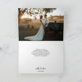 Heart Script Minimalistisch Foto Wedding Dankeskarte (Innenseite)