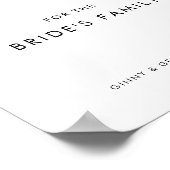 Heart Script reserviert Braut's Family Wedding Sig Poster (Ecke)
