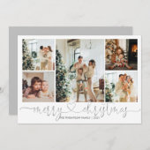Heart Script Silver Gray Frohe Weihnachten 5 Foto (Vorne/Hinten)