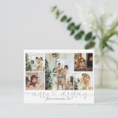 Heart Script Silver Gray Frohe Weihnachten 5 Foto (Stehend Vorderseite)