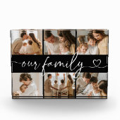 Heart Script Typography Elegant Our Family Fotoblock (Vorderseite)