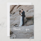 Heart Script Wedding Foto Vielen Dank Karte (Vorderseite)