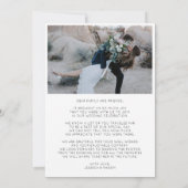 Heart Script Wedding Foto Vielen Dank Karte (Rückseite)