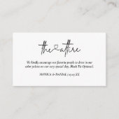 Heart Script Wedding Kleidung Code Begleitkarte (Vorderseite)
