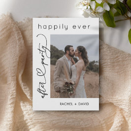 Heart Script Wir haben Foto Hochzeit Empfang Einladung