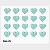 Heart Scroll Aqua w White Herz-Aufkleber (Blatt)