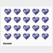 Heart Scroll Lavender Blue w Black Herz-Aufkleber (Blatt)
