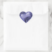 Heart Scroll Lavender Blue w Black Herz-Aufkleber (Tasche)