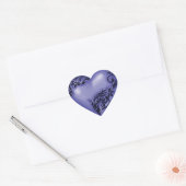 Heart Scroll Lavender Blue w Black Herz-Aufkleber (Umschlag)