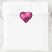 Heart Scroll Magenta w Black Herz-Aufkleber (Tasche)